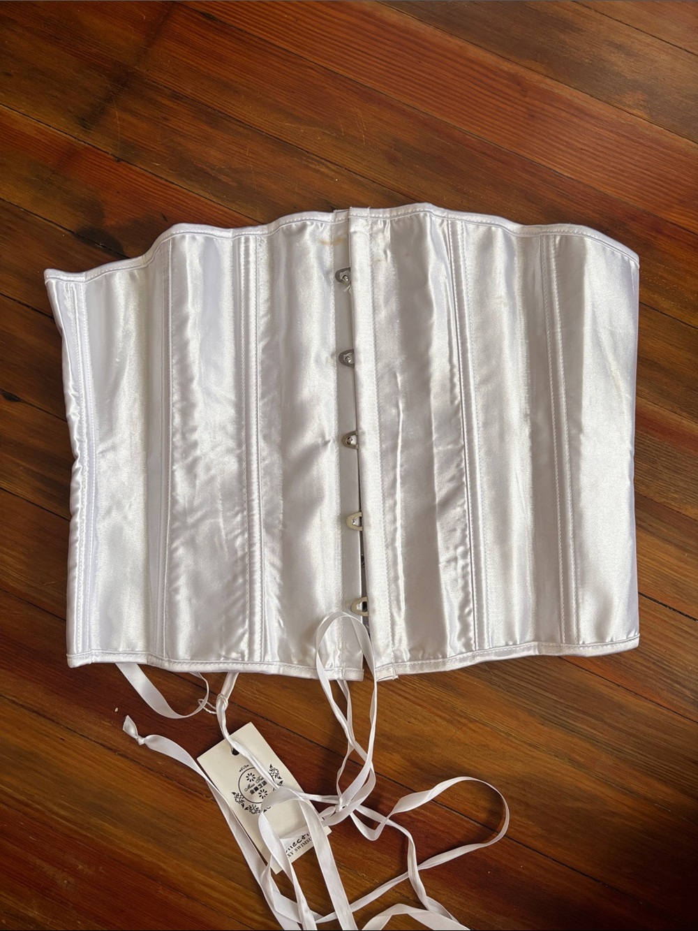 White Satin Corset Waist Cincher